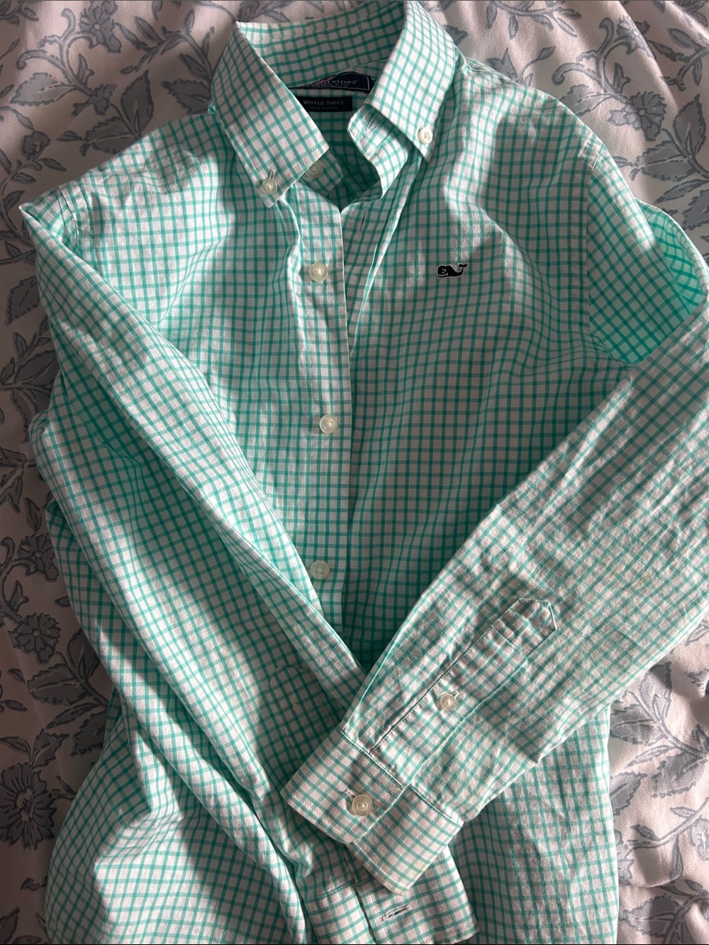 Vineyard Vines boys Green Checked Button-Down Shirt